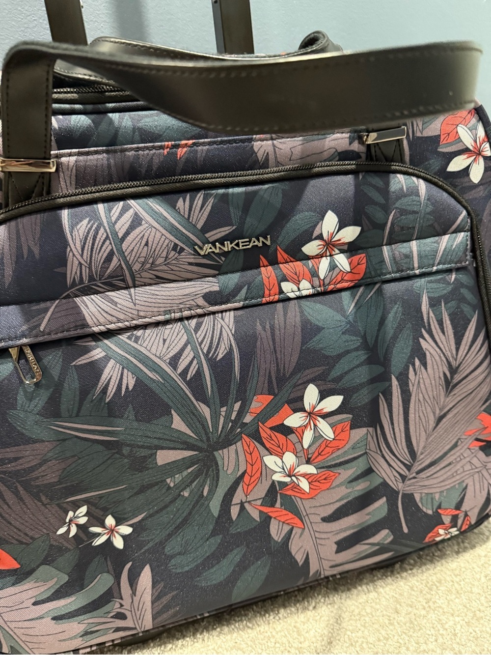 VANKEAN Rolling Laptop Case Premium Rolling Travel Luggage Bag Floral RFID - Picture 13 of 14